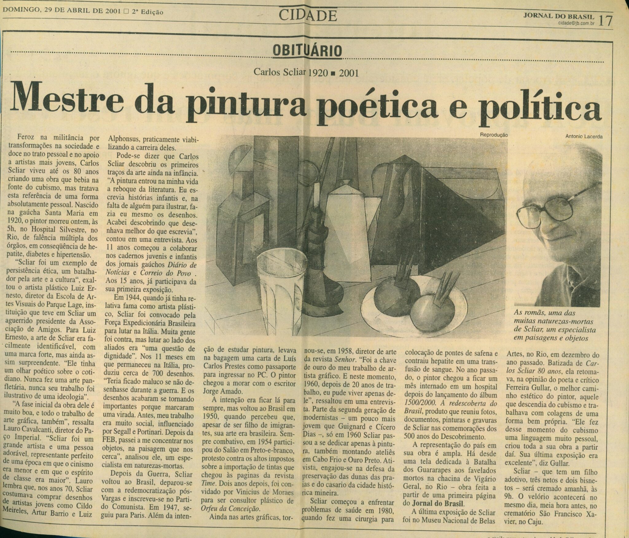 Carlos Scliar Mestre Da Pintura Po Tica E Pol Tica Jornal